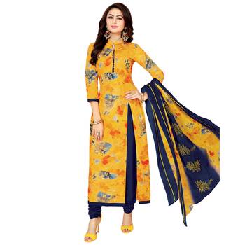 Yellow printed cotton salwar 1