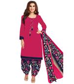Pink printed cotton salwar