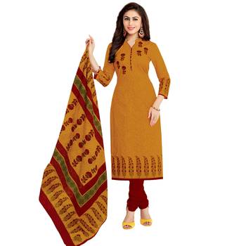 Yellow printed cotton salwar 1
