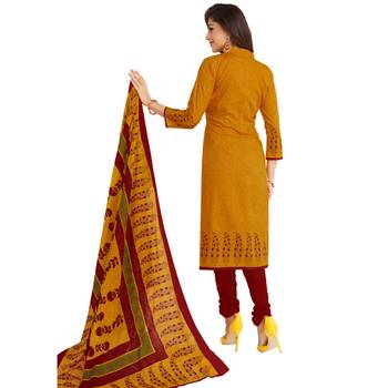 Yellow printed cotton salwar 2