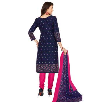Navy-blue printed cotton salwar 2
