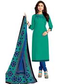 Green printed cotton salwar