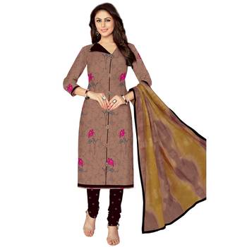 Brown printed cotton salwar 1