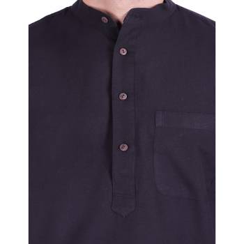 Hindloomz Black Plain Cotton Kurta Pajama 5