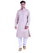 Hindloomz Grey Plain Cotton Kurta Pajama