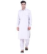 Hindloomz Grey Plain Cotton Pathani Suits