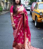 Pink color Banglori silk saree