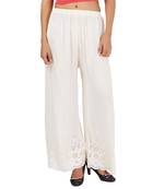 White Chikankari Cotton Palazzo for Women