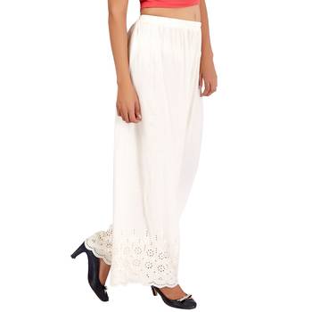 White Chikankari Cotton Palazzo for Women 2