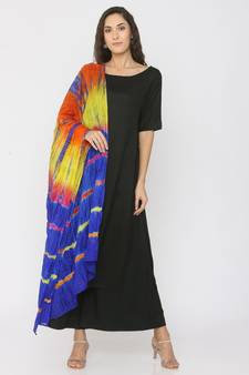 Blue Base Shibori Dupatta