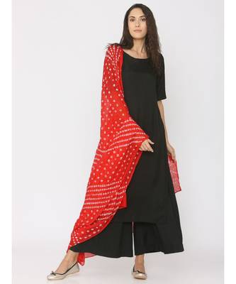 Red Bhandhej Dupatta 1