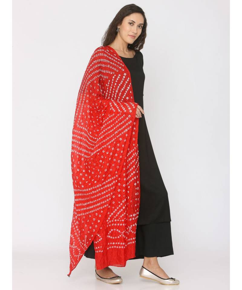 Red Bhandhej Dupatta