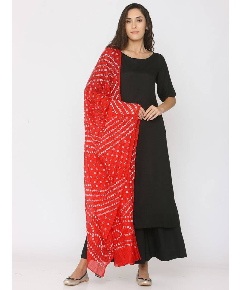 Red Bhandhej Dupatta