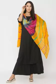 Yellow Base Shibori Dupatta