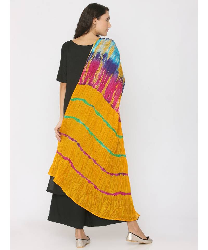 Yellow Base Shibori Dupatta