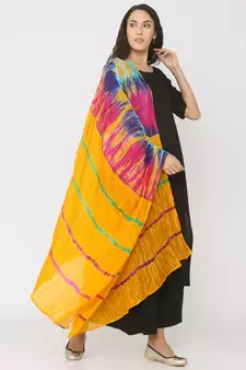 Yellow Base Shibori Dupatta