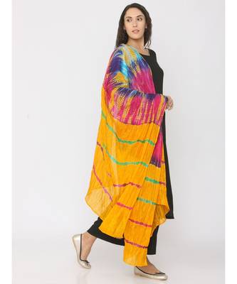 Yellow Base Shibori Dupatta 4