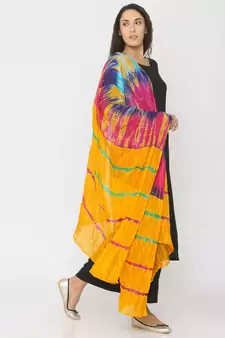Yellow Base Shibori Dupatta