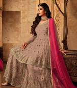 Pink embroidered net salwar
