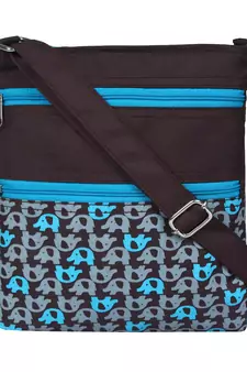 Feral Brown Grey & Blue Synthetic Sling Bag