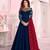 Blue embroidered silk salwar