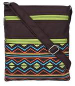 Geomat Brown and Green Synthetic Sling Bag