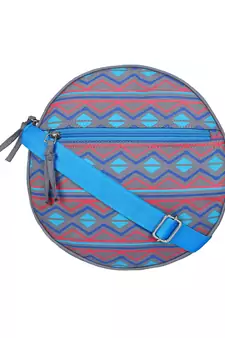 Geomat Grey and Blue Tetron Sling Bag