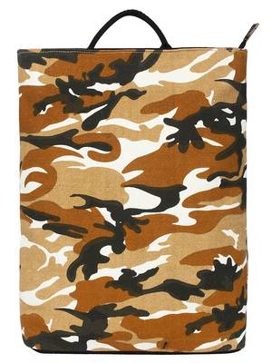 Mini Brown & Multicolour Camouflage Print Canvas Backpack 1