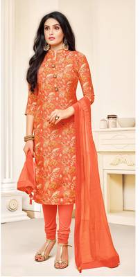 Orange digital print cotton salwar 1