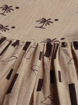 Beige printed cotton cotton-kurtis 2