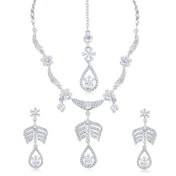 Silver diamond necklace-sets 1