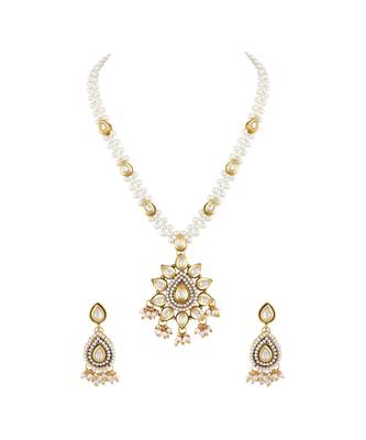 Asmitta Astonishing Gold Plated Matinee Style Necklace Set For Women 2