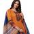 Women's Rust & Navy Blue Cambric Cotton Printed Unstitch Dress Material With Dupatta