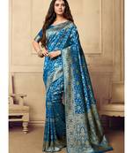 multicolor woven art silk saree with blouse