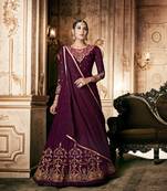 Magenta embroidered georgette salwar