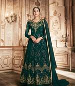 Green embroidered georgette salwar