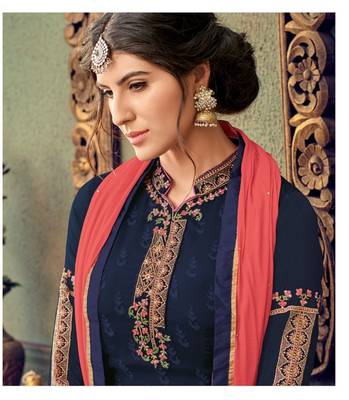 Blue embroidered brasso salwar 2