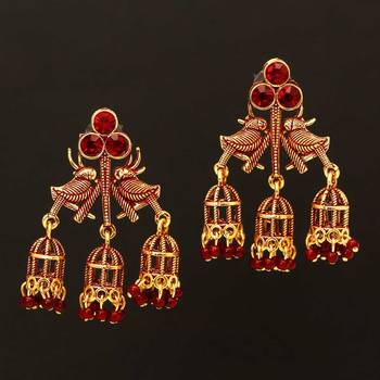 Maroon jhumkas 1