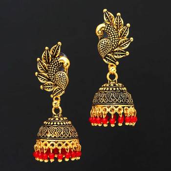 Red jhumkas 1
