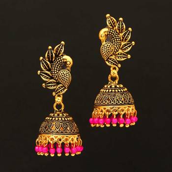 Pink jhumkas 1