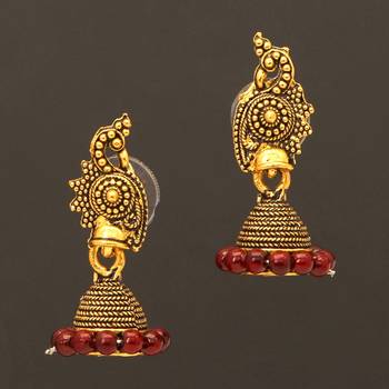 Maroon jhumkas 1