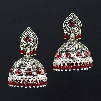 Maroon jhumkas 1