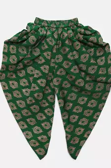 Pink woven brocade girls-top-bottom