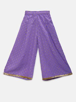 Purple woven polyester girls-top-bottom 3