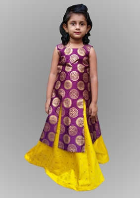 yellow indo western gown