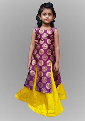 Girl Bit And Yellow Indo Western Gown 1