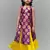 Girl Bit And Yellow Indo Western Gown