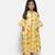 Yellow Printed Blended Cotton Kids Girl Gowns