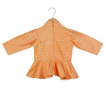 Orange, Yellow, Light Green Peplum Top with Dhoti 3