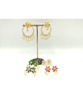 Stone Floral Design 5 Color Changeable Earring for Women 1